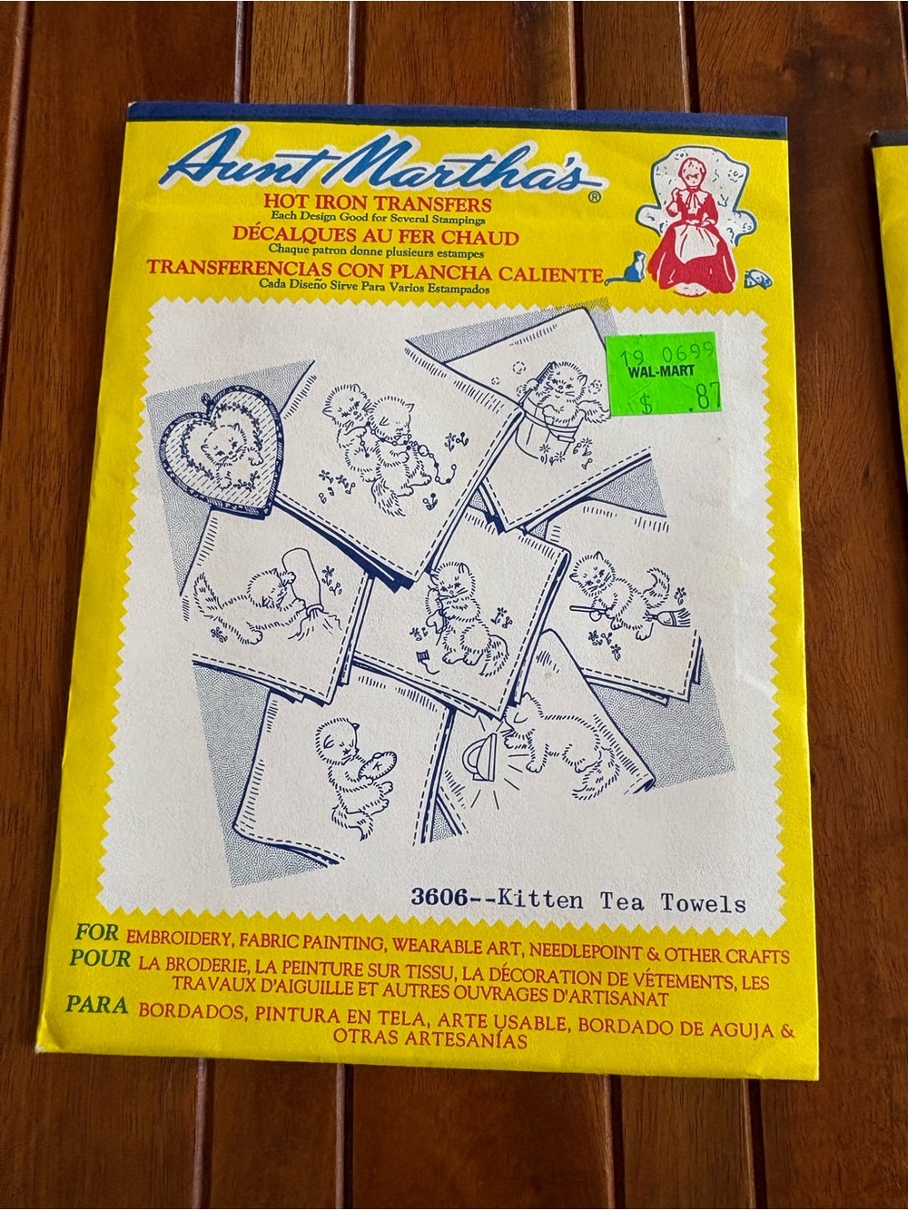 Vintage Aunt Martha's 3606 Kitten Tea Towels Hot Iron Embroidery Transfers